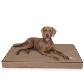 Knuffelwuff orthopädische Hundematte Palomino aus laser-gestepptem Kunstleder braun/ beige XXXL