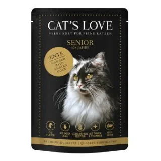 CAT'S LOVE Nassfutter Katze Senior in Gelee Ente 24x85 g
