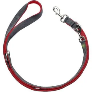 Hunter Verstellbare Führleine Maldon rot/ grau 1,5 cm