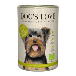 DOG'S LOVE Nassfutter Hund, Adult, Bio Huhn mit Buchweizen und Sellerie 6x400 g