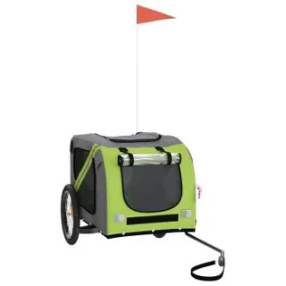 VidaXL Fahrradanhänger Hund 133,5 x 69 x 73,5 cm (L x B x H) grün