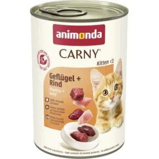 animonda Carny Nassfutter Katze Kitten Geflügel und Rind 48x400 g