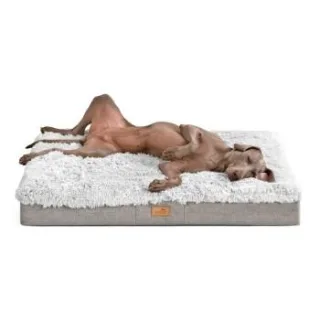 Tierlando PABLO SHAGGY ORTHO PLUS Hundematratze weiß/ grau 80 cm, 13 cm, 60 cm