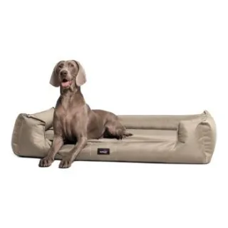 Tierlando GOOFY - Orthopädisches Hundebett aus Polyester inkl. Matratzenschoner beige 1,3 m, 25 cm, 1 m