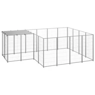 VidaXL Hundezwinger silber 3,3 m, 2,2 m, 1,1 m