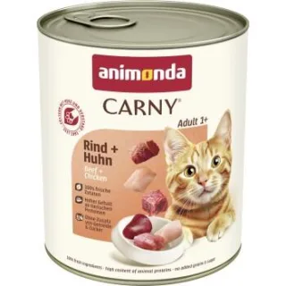animonda Carny Nassfutter Katze Adult Rind und Huhn 12x800 g