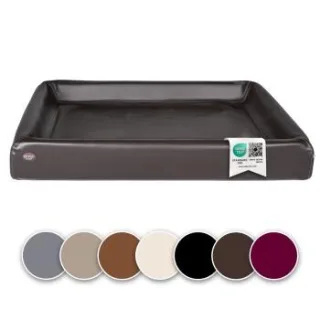 SABRO Hundebett KUDDE Kunstleder dunkelbraun 1 m, 1,2 m