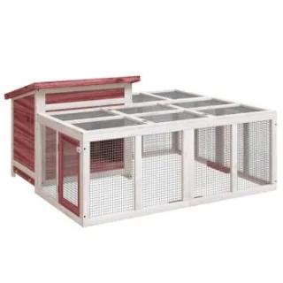 VidaXL Kaninchenstall 144x123x67,5 cm (L x B x H) rosiges braun