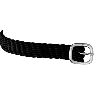 Sporenriemen - 45 cm, Perlon schwarz, Schnalle silber
