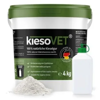 GreenPet KiesoVET 4 kg – Feine Kieselgur für Hühner & Geflügel inkl. Stäuberflasche