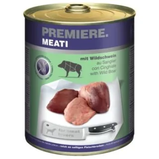 PREMIERE Meati Nassfutter Hund, Adult, Wildschwein 24x800 g