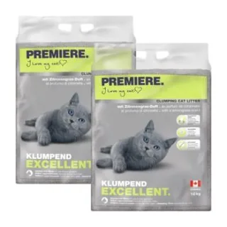 PREMIERE Excellent Klumpstreu Katze Zitronengras-Duft 2x12 kg