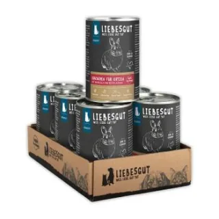 LIEBESGUT Katzenfutter Kaninchen mit Mangold und Reisflocken 6x400 g