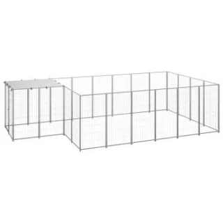 VidaXL Hundezwinger silber 4,4 m, 2,2 m, 1,1 m
