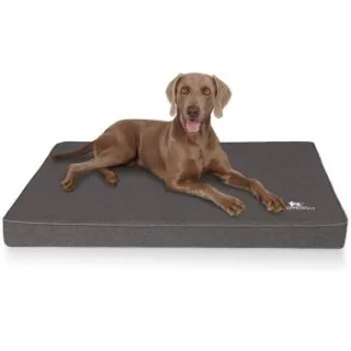 Knuffelwuff Orthopädische Hundematte Nantucket aus Velours mit Handwebcharakter anthrazit XXL