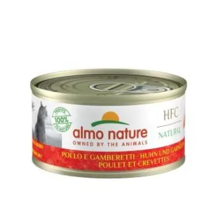 Almo nature HFC Natural Nassfutter Katze Huhn und Garnelen 24x70 g
