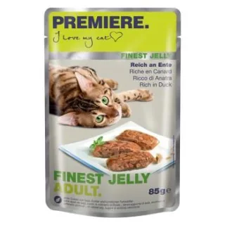 PREMIERE Finest Jelly Nassfutter Katze Adult Reich an Ente 88x85 g
