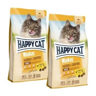 HAPPY CAT Minkas Trockenfutter Katze Adult, Hairball Control, Geflügel 2x10 kg