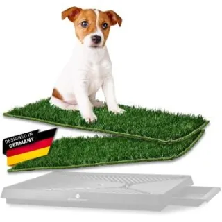 PfotenWunder® 7x Ersatzrasen für 63cm-Hundeklo, Hundetoilette für kleine & große Hunde, 100% Festes Gras, Welpentoilette drinnen Welpenklo zuhause Gras Hundetoiletten Balkon Indoor WC Klo