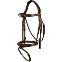 Dy'on Anatomische Trense mit kominiertem Reithalfer, braun, Vollblut D-Collection - 1 Stk