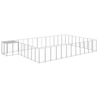 VidaXL Hundezwinger silber 7,7 m, 4,4 m, 1,1 m