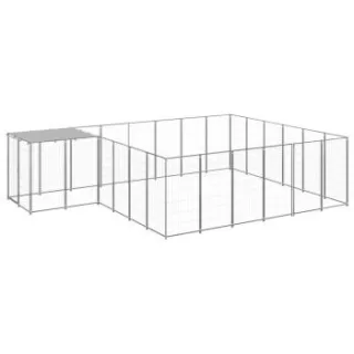VidaXL Hundezwinger silber 4,4 m, 3,3 m, 1,1 m