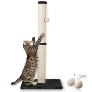 Rohrschneider ® Katzenbaum L Stamm, inkl. Gratis-Spielkugel 2er-Set dunkelgrau 40 cm, 40 cm, 87 cm