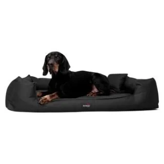 Tierlando GOOFY - Orthopädisches Hundebett aus Polyester inkl. Matratzenschoner schwarz 1,1 m, 22 cm, 90 cm
