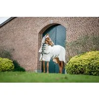 Horseware Ireland Rambo Hoody, Chalk / Hunter Green & Silver - 155 cm