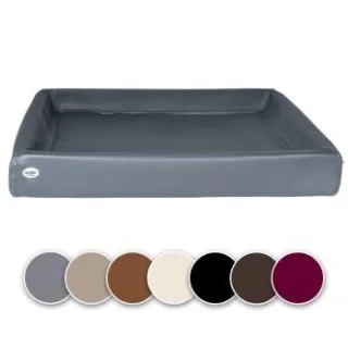 SABRO Hundebett KUDDE Kunstleder grau 80 cm, 1 m