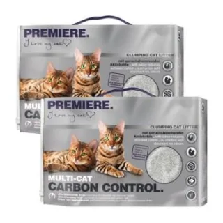 PREMIERE Carbon Control Multi-Cat Klumpstreu Katze 2x12 l