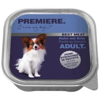 PREMIERE Best Meat Nassfutter Hund, Adult, Ente und Huhn 64x100 g