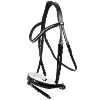 Hans Melzer Horse Equipment Hans Melzer Trense Hagen weiß unterlegt LACK VB/ COB (Vollblut)