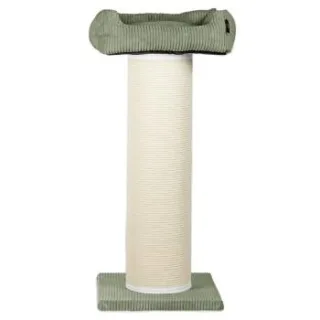 Rohrschneider ® XXL Kratzbaum, Cord-Bezug, tauschbare Kratzmatte, Bett waschbar