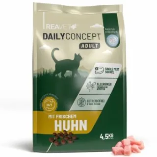 REAVET Katzentrockenfutter Dailyconcept – Mit frischem Huhn | 4,5kg