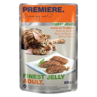 PREMIERE Finest Jelly Nassfutter Katze Adult Reich an Truthahn 44x85 g