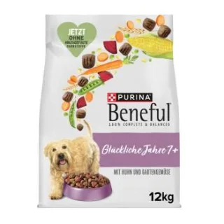 Beneful Purina Trockenfutter Hund, Senior, Glückliche Jahre 7+, Huhn und Gartengemüse 2x12 kg