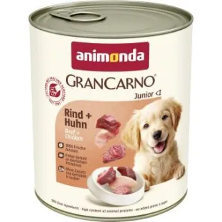animonda GranCarno Original Nassfutter Hund Junior, Rind und Huhn 12x800 g
