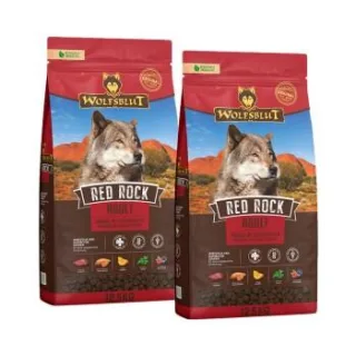 WOLFSBLUT Nassfutter Hund Adult Red Rock mit Kängurufleisch 2x12,5 kg