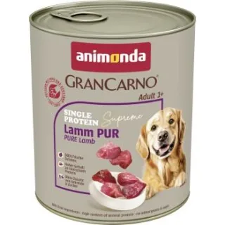 animonda GranCarno Single Protein Supreme Nassfutter Hund Adult, Lamm pur 12x800 g