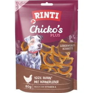 RINTI Chicko Plus Leberwurstschnitte, Huhn mit Hühnerleber 12x80 g