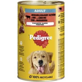 Pedigree Nassfutter Hund Adult, in Gelee, Rind 12x1,2 kg