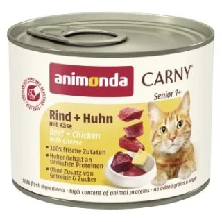 animonda Carny Nassfutter Katze Senior Rind und Huhn mit Käse 24x200 g