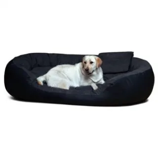 Tierlando Hundebett PHILIP VIP Kunstleder Velours 110 140 170cm XL XXL XXXL schwarz 1,4 m, 30 cm, 1 m