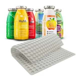 SmoothieDog 6er Pack Mix 6x 250ml + Trixie Backmatte Grau