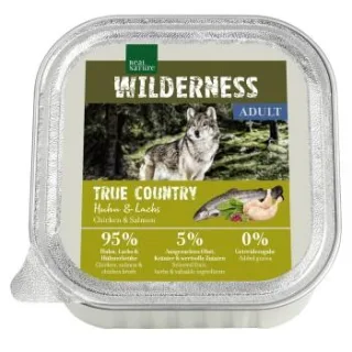 REAL NATURE WILDERNESS Nassfutter Hund, Adult, True Country, Huhn und Lachs 64x100 g