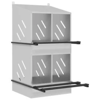 VidaXL Hühner-Nistkasten silber 79 cm, 54 cm, 1,095 m