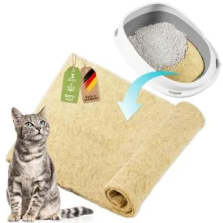 Rohrschneider CleanCat Hanfmatte 10 mm stark als Katzenstreu-Ersatz, zuschneidbar, geruchsneutralisierend 3
