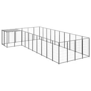 VidaXL Hundezwinger schwarz 3,3 m, 5,5 m, 1,1 m