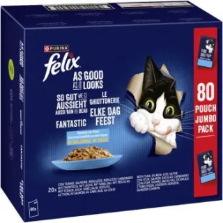 Felix So gut wie es aussieht Nassfutter Katze, Adult, Aus dem Wasser 80x85 g